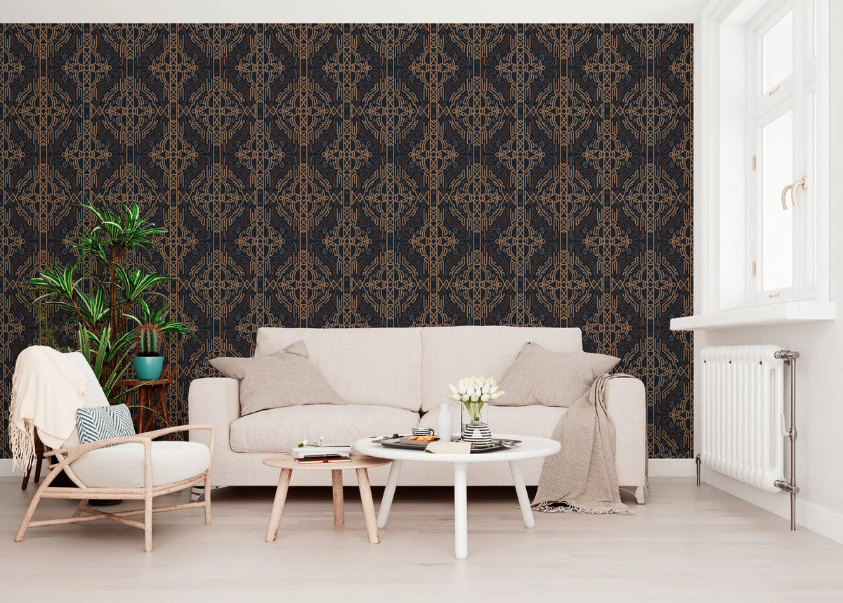 Earthy Tribal Abstract Symmetry Wallpaper⁠