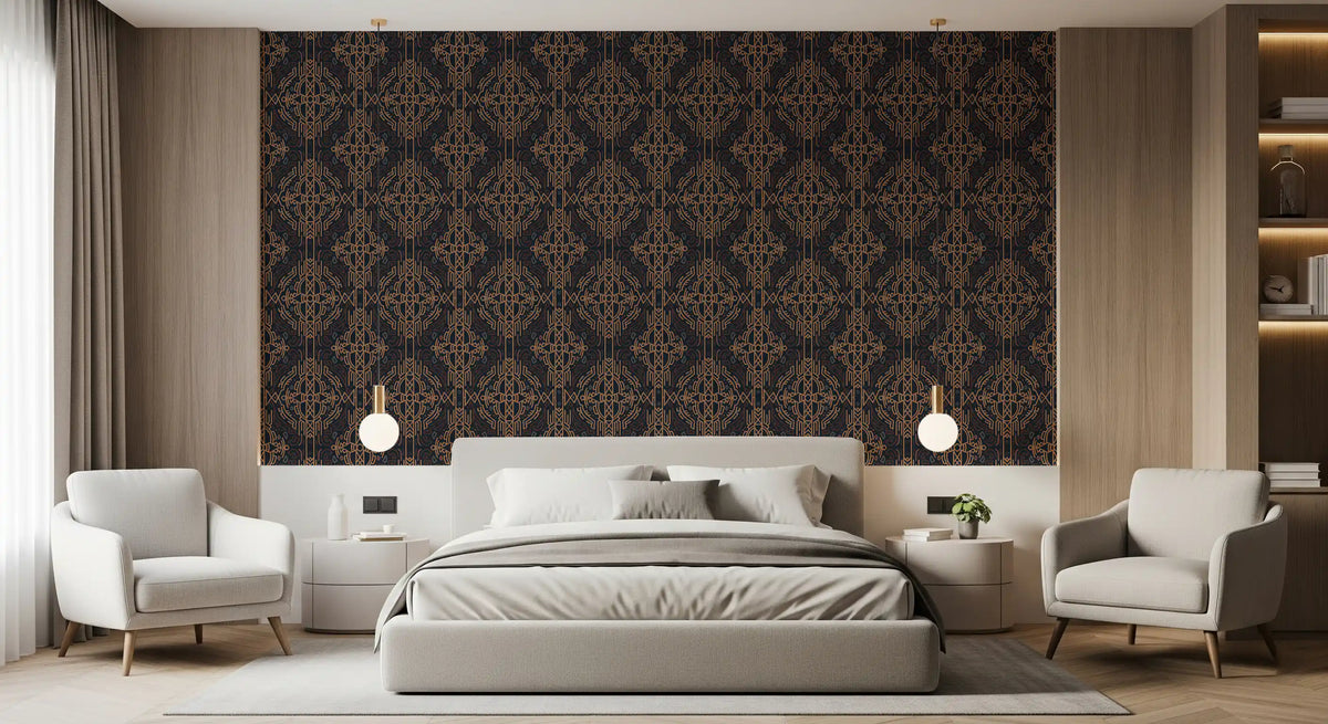 Earthy Tribal Abstract Symmetry Wallpaper⁠