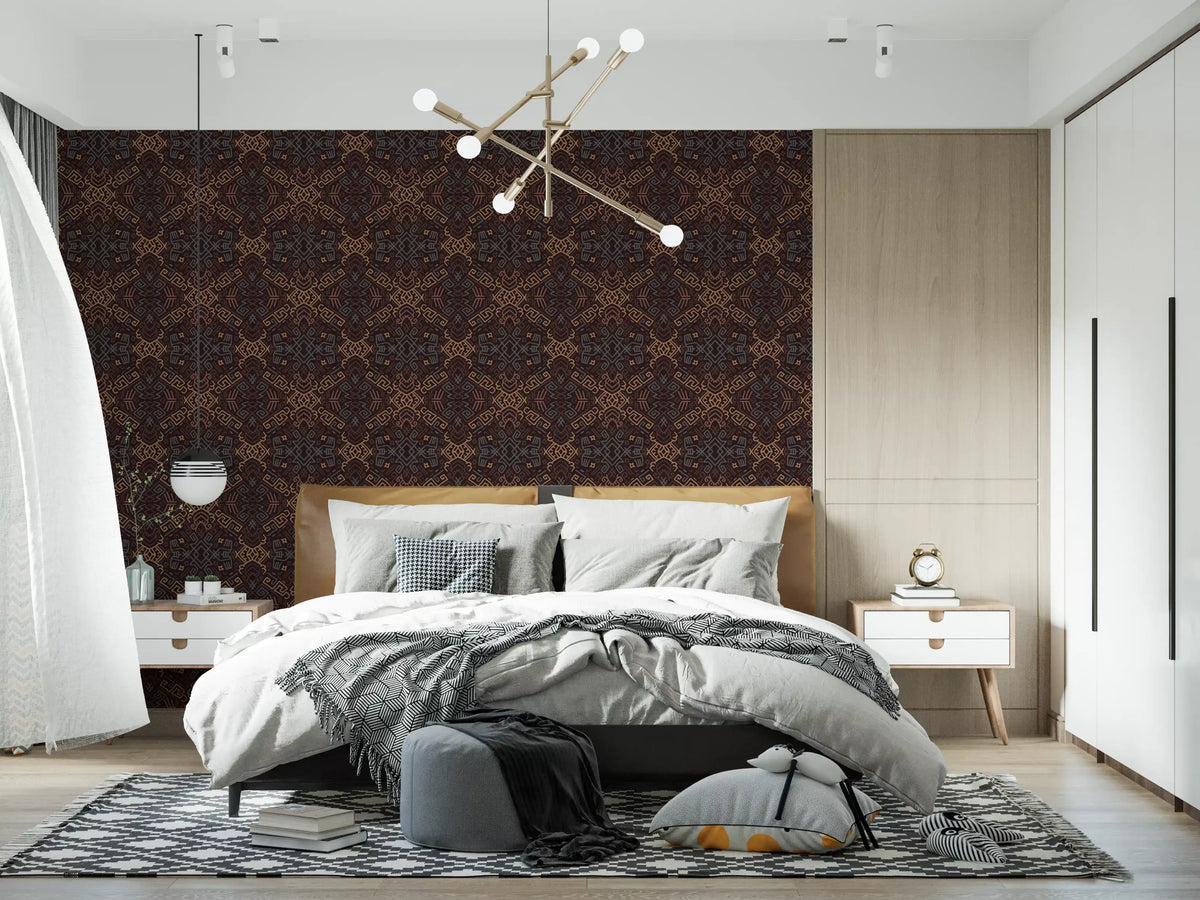 Abstract Tribal Line Motif Wallpaper⁠