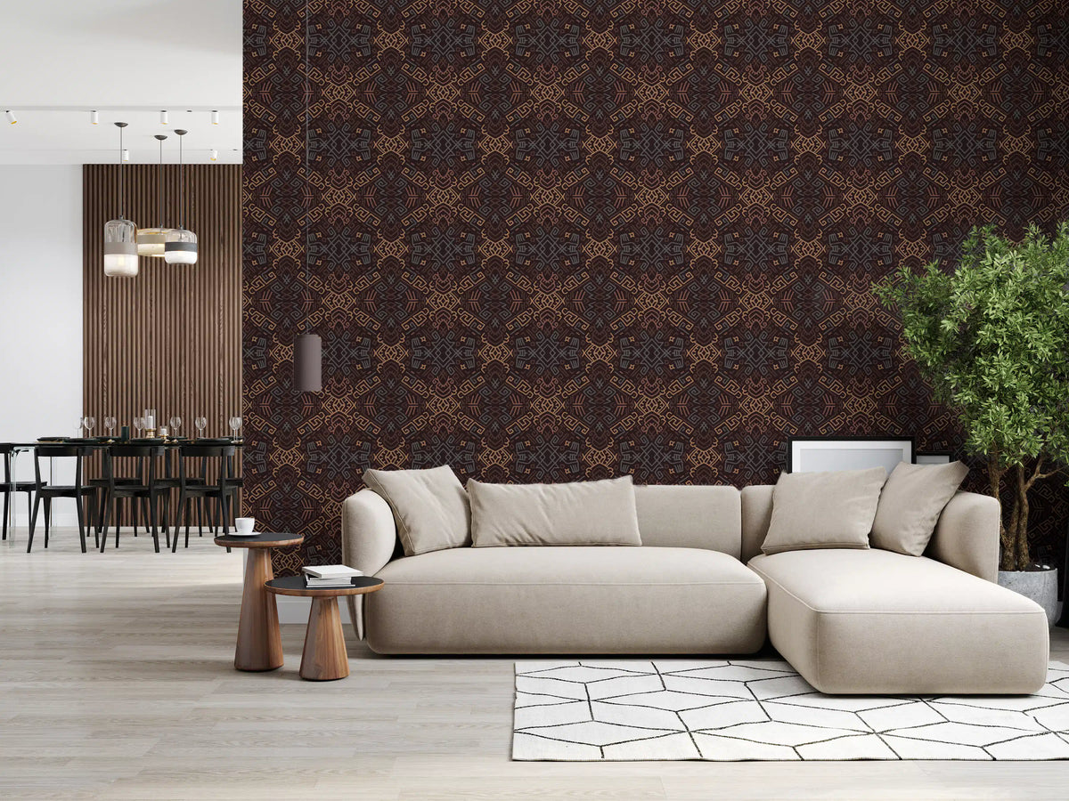 Abstract Tribal Line Motif Wallpaper⁠