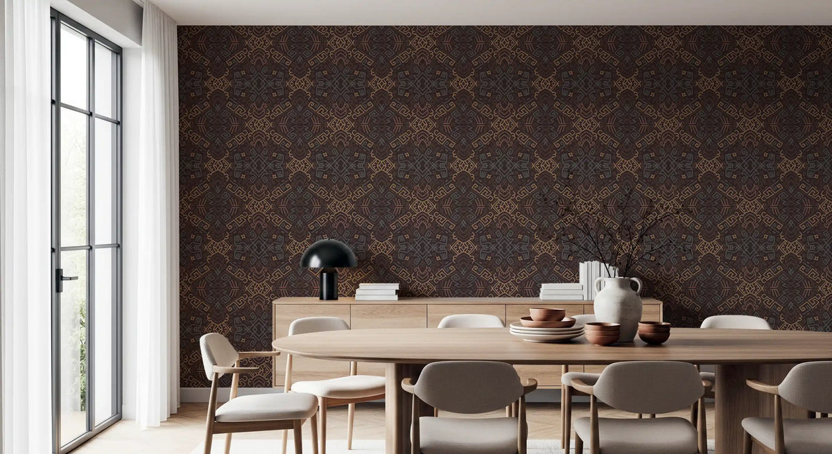 Abstract Tribal Line Motif Wallpaper⁠