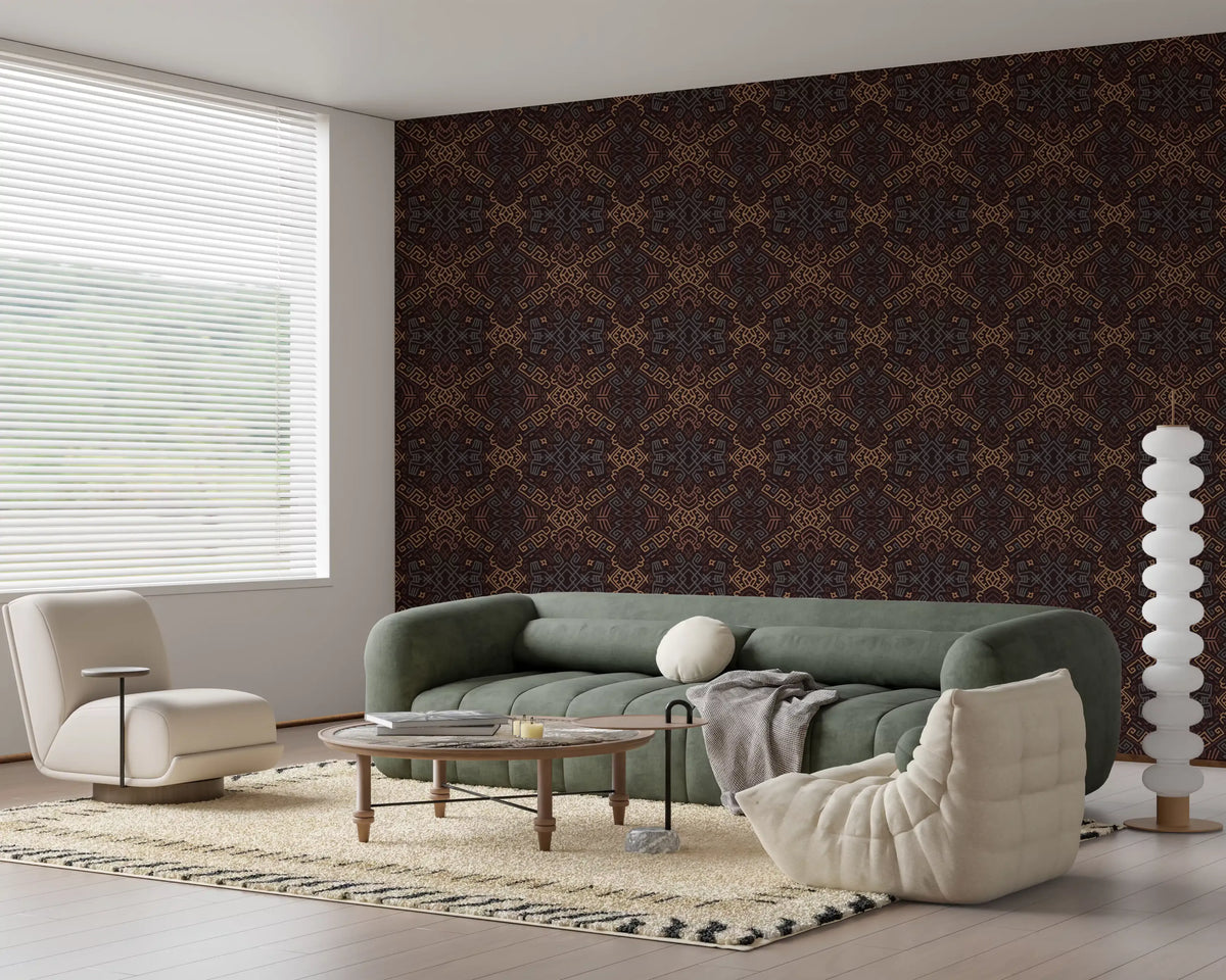 Abstract Tribal Line Motif Wallpaper⁠