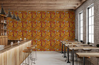 Tribal Ochre Geometric Pattern Wallpaper⁠