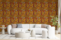 Tribal Ochre Geometric Pattern Wallpaper⁠