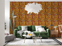 Tribal Ochre Geometric Pattern Wallpaper⁠
