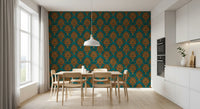 Graphic Mask Motif Pattern Wallpaper⁠