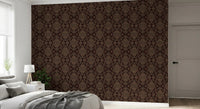 Ancient Geometric Brown Tribal Motif Wallpaper⁠