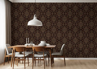 Ancient Geometric Brown Tribal Motif Wallpaper⁠