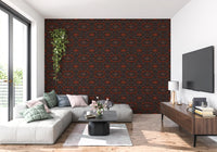Abstract Charcoal and Terracotta Lines Wallpaper⁠
