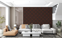 Abstract Charcoal and Terracotta Lines Wallpaper⁠