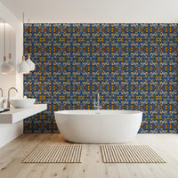 Tribal Mosaic Tile Motif Wallpaper⁠