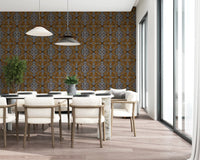 Noir and Gold Tribal Labyrinth Wallpaper⁠