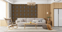 Noir and Gold Tribal Labyrinth Wallpaper⁠