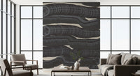 Monochrome Fluid Layers Wall Mural