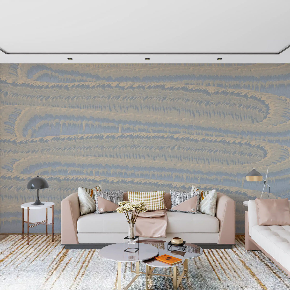 Serene Linear Waves Texture Wall Mural