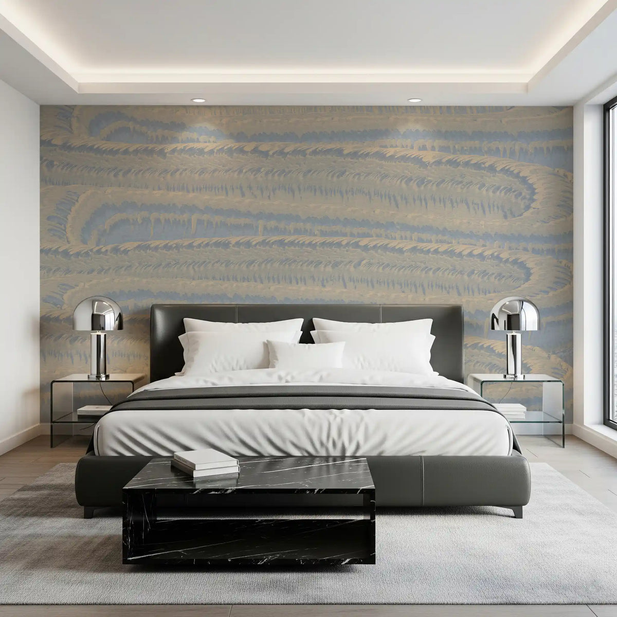 Serene Linear Waves Texture Wall Mural