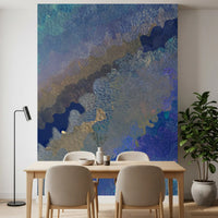 Cerulean Layers Abstract Art Wall Mural