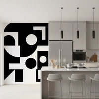 Minimalist Monochrome Geometry Wall Mural