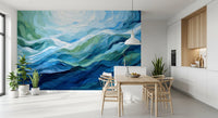 Ethereal Azure Flow Abstract Wall Mural