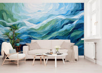 Ethereal Azure Flow Abstract Wall Mural
