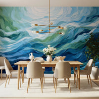 Ethereal Azure Flow Abstract Wall Mural