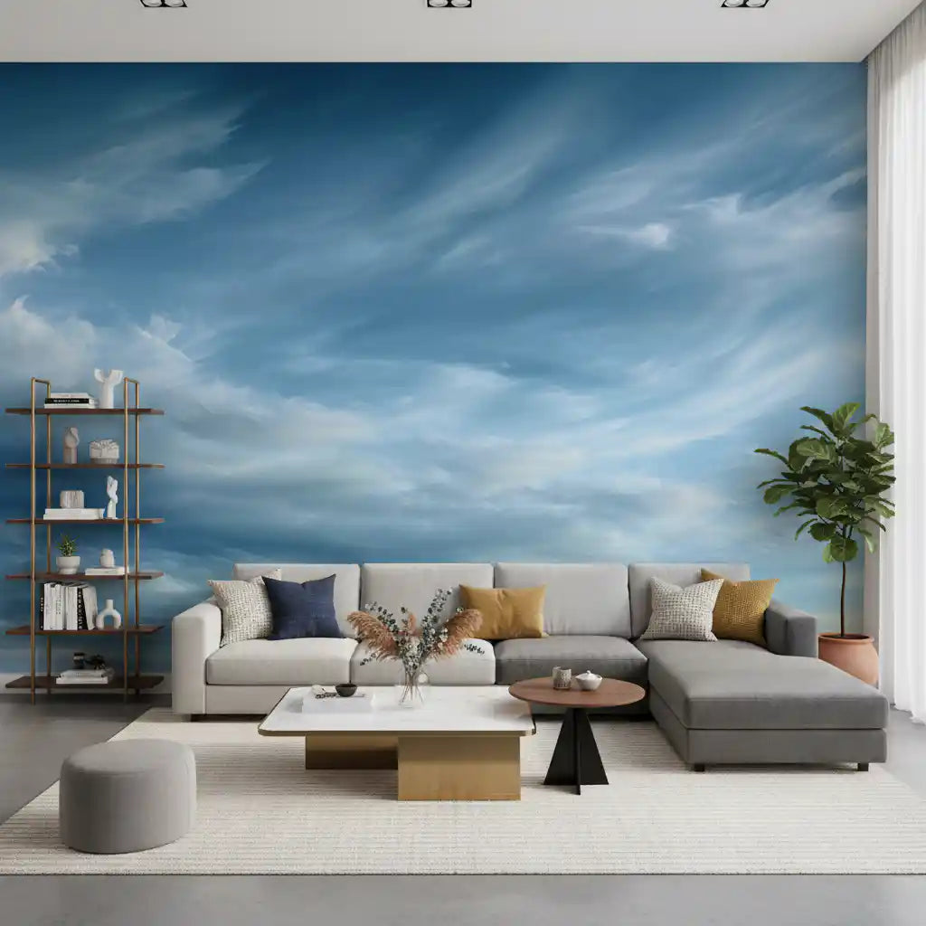 Abstract Clouds Wispy Sky Motion Wall Mural
