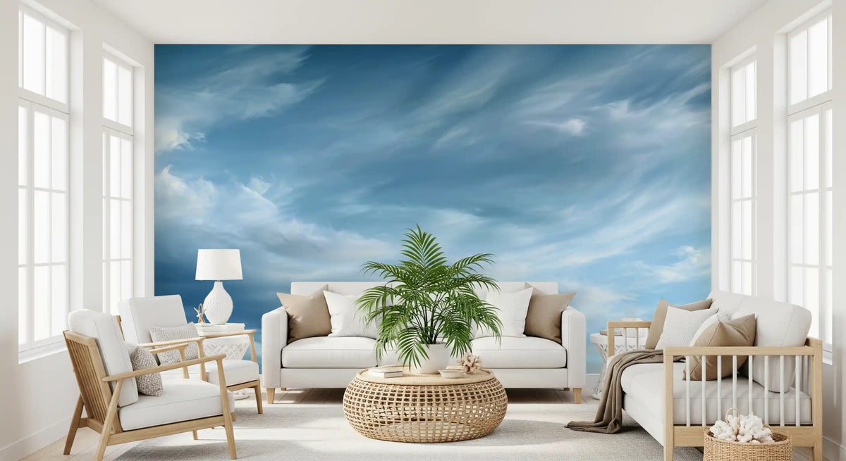 Abstract Clouds Wispy Sky Motion Wall Mural