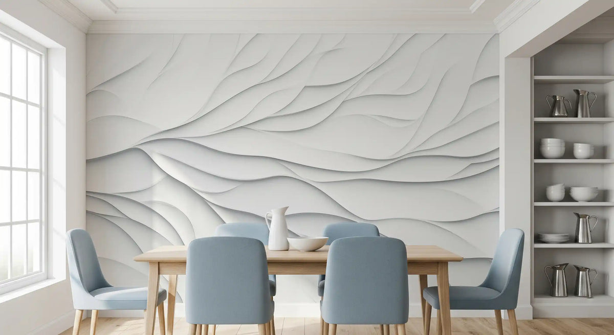 Minimalist Layered Paper Curves Wall Mural