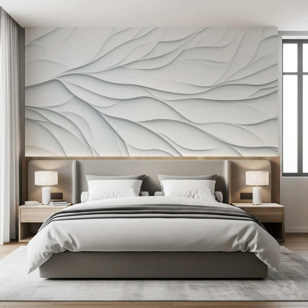 Minimalist Layered Paper Curves Wall Mural