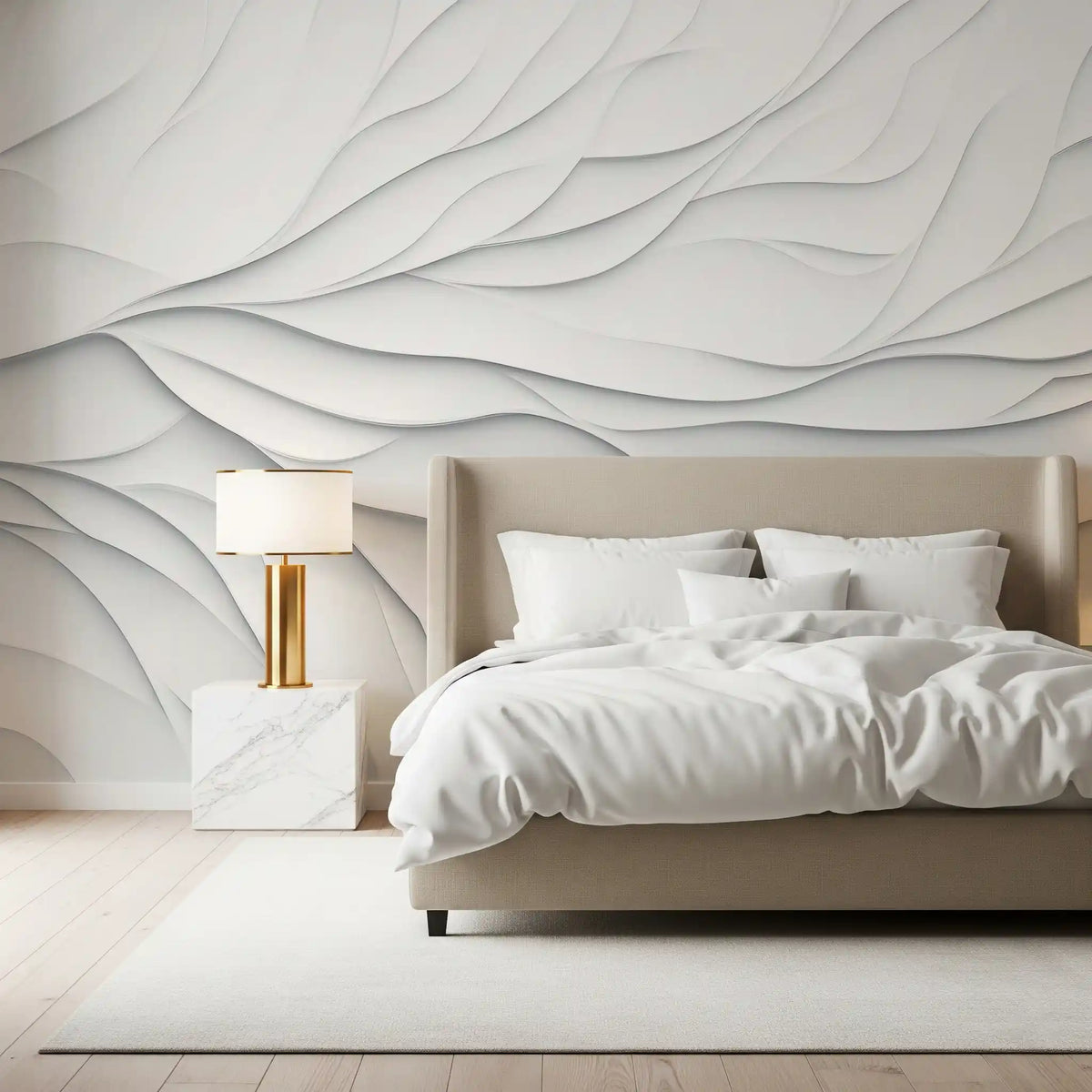 Minimalist Layered Paper Curves Wall Mural