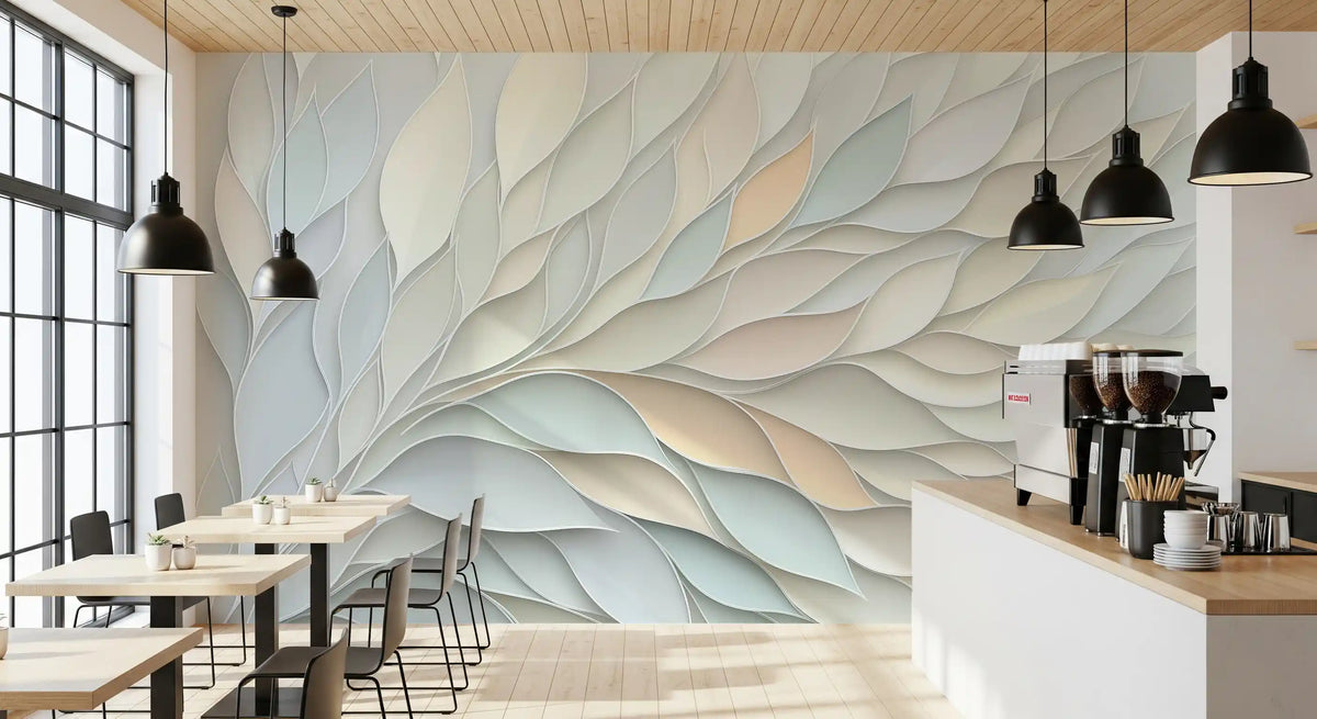 Soft Pastel Botanical Flow Wall Mural