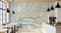 Soft Pastel Botanical Flow Wall Mural