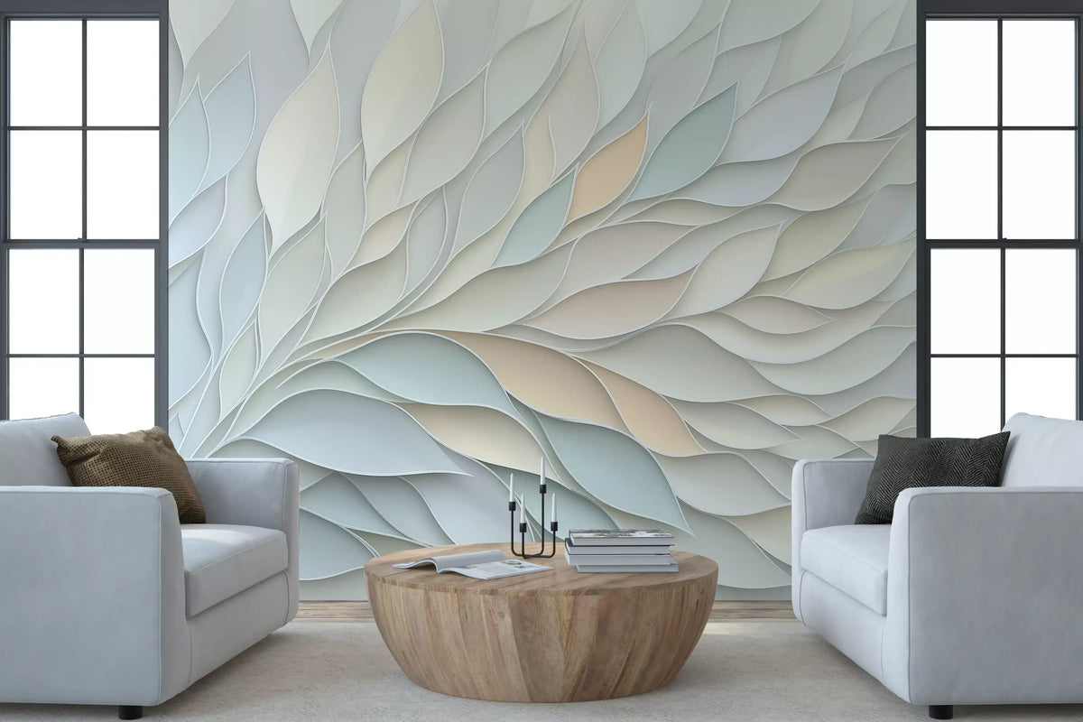 Soft Pastel Botanical Flow Wall Mural