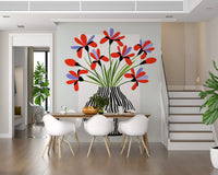 Zebra Vase Floral Bouquet Wall Mural