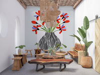 Zebra Vase Floral Bouquet Wall Mural