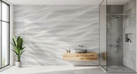 Textured White Wave Artistry Wall Mural