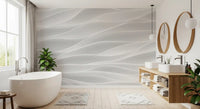 Textured White Wave Artistry Wall Mural
