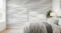 Textured White Wave Artistry Wall Mural