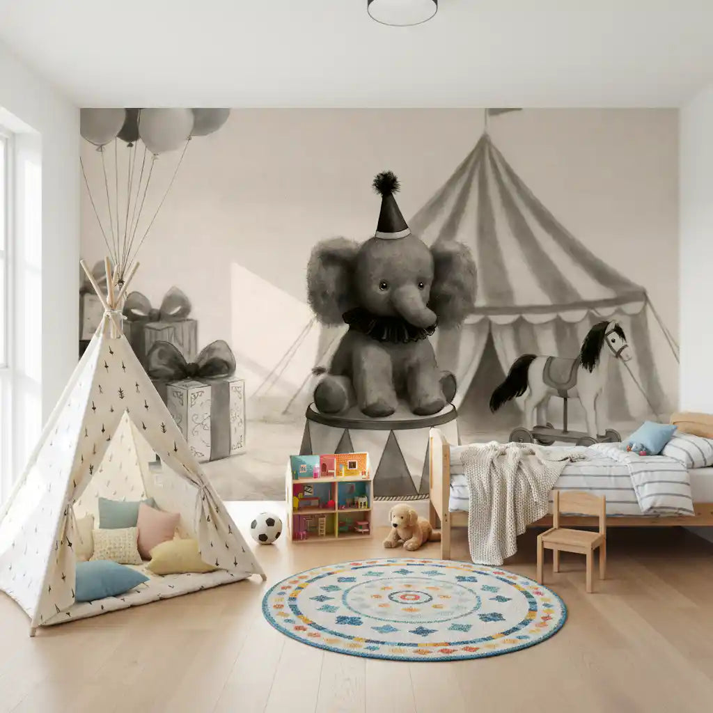 Circus Elephant Parade Wall Mural