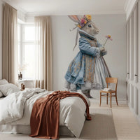 Fashion Rabbit In Vintage Gown Wall Mural