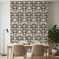 Symmetrical Sage Foliage and Peony Illustration Wallpaper⁠