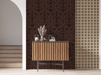 Deep Earthy Floral Motif Wallpaper⁠