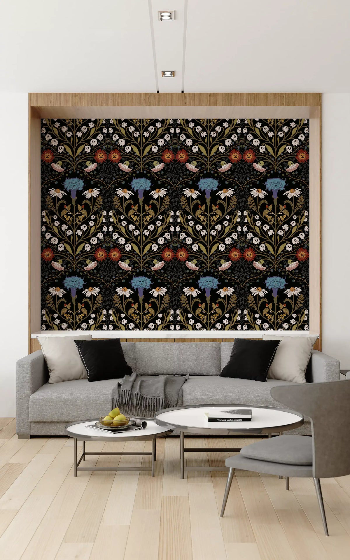 Spectral Bloom and Ghostly Foliage Wallpaper⁠