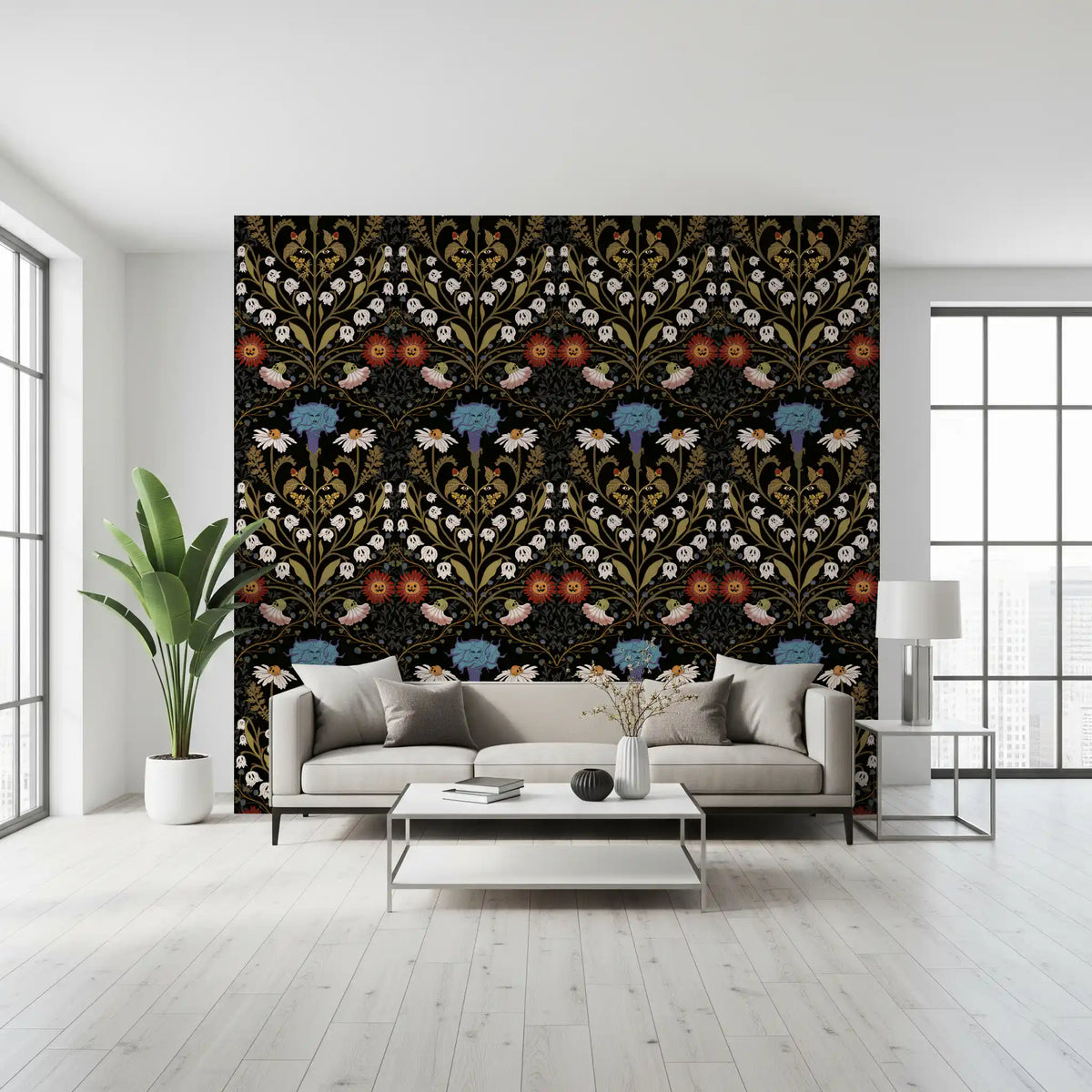 Spectral Bloom and Ghostly Foliage Wallpaper⁠