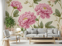 Vintage Blush Peony Garden Mural Wall Mural