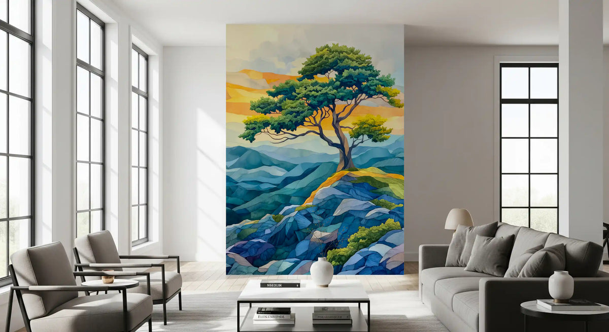 Abstract Horizon Tree Wall Mural