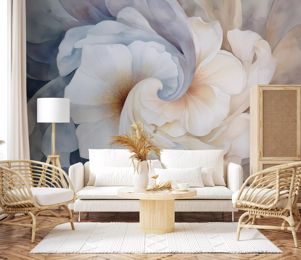Floral Yin Yang Serenity Wall Mural