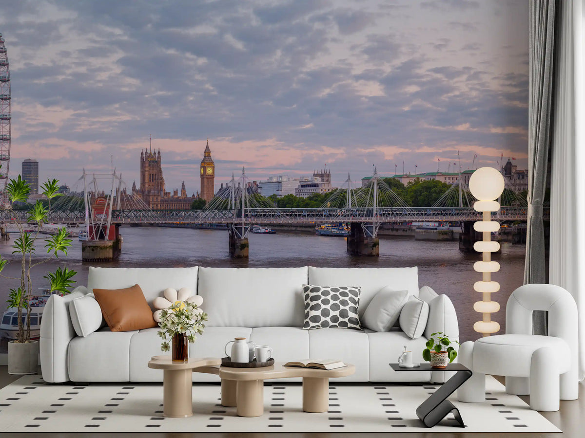 Thames Twilight Architectural Horizon Wall Mural