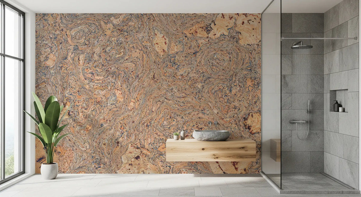 Organic Bark Swirls Wall Mural