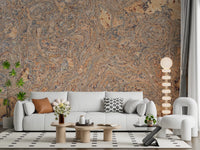 Organic Bark Swirls Wall Mural